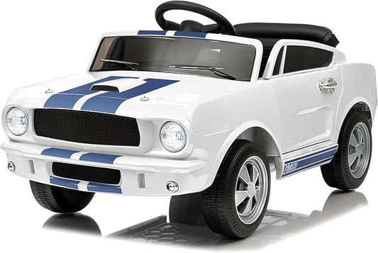 12V Ride on Car for Kids, Licensed Shelby GT350 Electric Toy with Parent Remote Control, 3 Speeds, LED Headlights, Music & Safety Belt for Toddlers