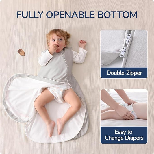 1.0 Tog 2.5 Tog Baby Sleep Sack, 100% Cotton Baby Sleeping Bag 3-24M, 2-Way Zipper Baby Wearable Blanket