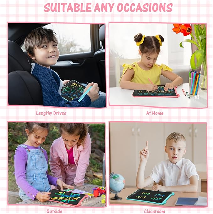 EooCoo Toddler Toys, LCD Writing Tablet for Kids 2 Pack, Kids Stocking Stuffers Toddler Travel Essentials Drawing Pad, No Mess Coloring Books, Road Trip Activities, Age 3-5 Boy Girl Gifts - 8.5 Inch