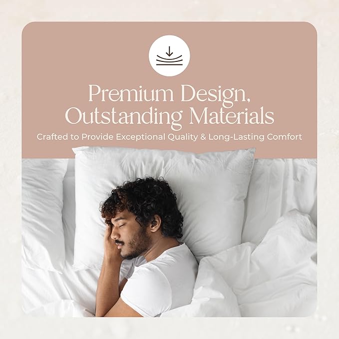 Organic Cotton Pillow Protector - 100% Waterproof Pillow Protector Queen Size GOTS & Fairtrade Certified - 140GSM Hypoallergenic Machine Washable Breathable Cover with Edge Piping - 2 Pack (Queen)