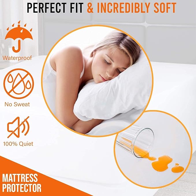 Guardmax Terry Cotton Crib Size Mattress Protector - Waterproof & Dust Mite Proof Mattress Cover with Stretchable Pockets - Soft, Comfortable, & Noiseless Waterproof Fitted Sheet.(28 x 52 x 7)