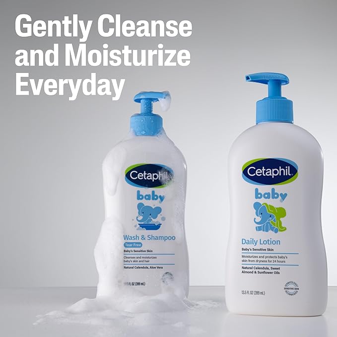 Cetaphil Baby Shampoo and Body Wash with Organic Calendula, Tear Free, Hypoallergenic, Ideal for Everyday Use, Dermatologist Tested, 7.8oz