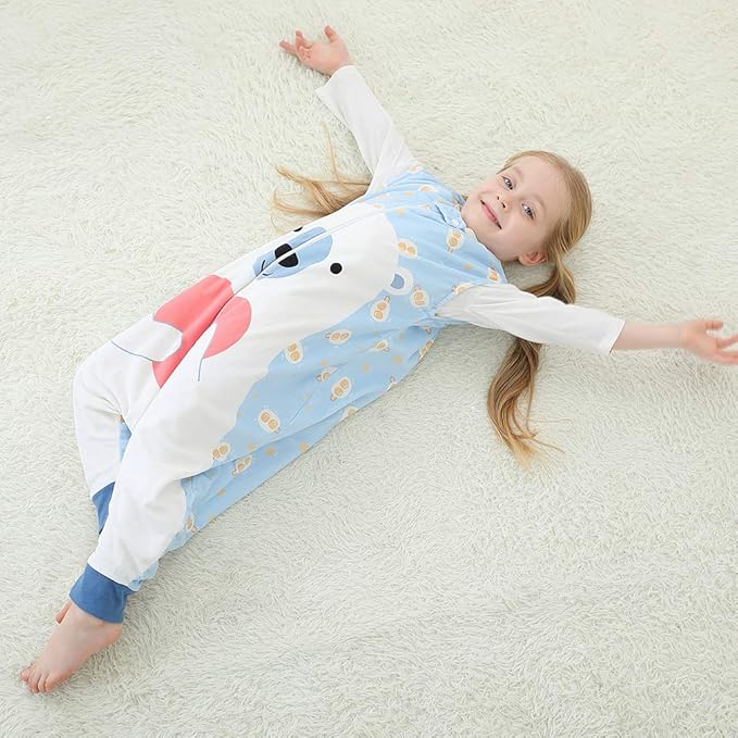 MICHLEY Toddler Sleeping Sack with Feet Newborn Infant Sleeveless Sleeping Bag 2-way Zipper Baby Wearable Blanket for Walkers,Bear,1-3T