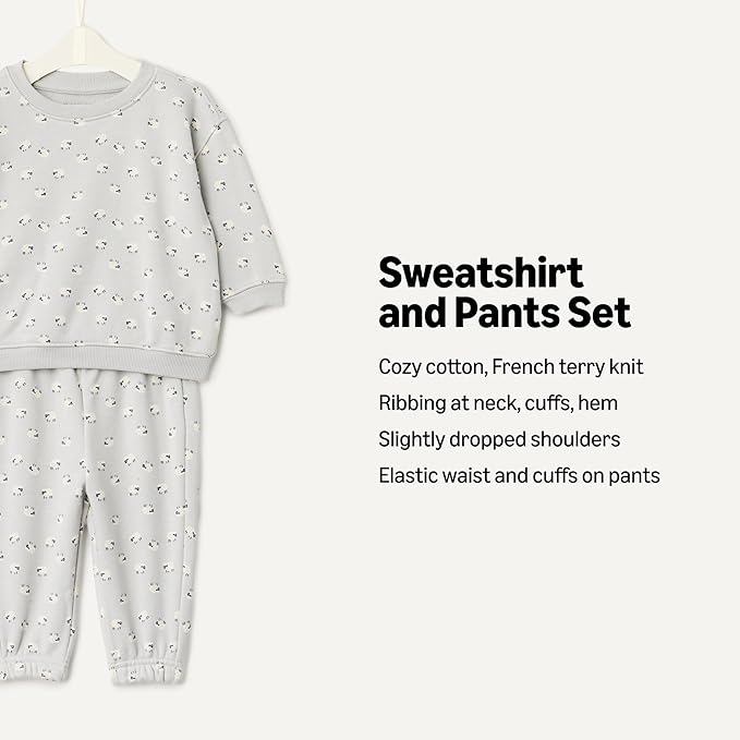 Amazon Essentials x Sofia Grainge Toddlers and Baby Boys' Sweatshirt and Sweatpant Set