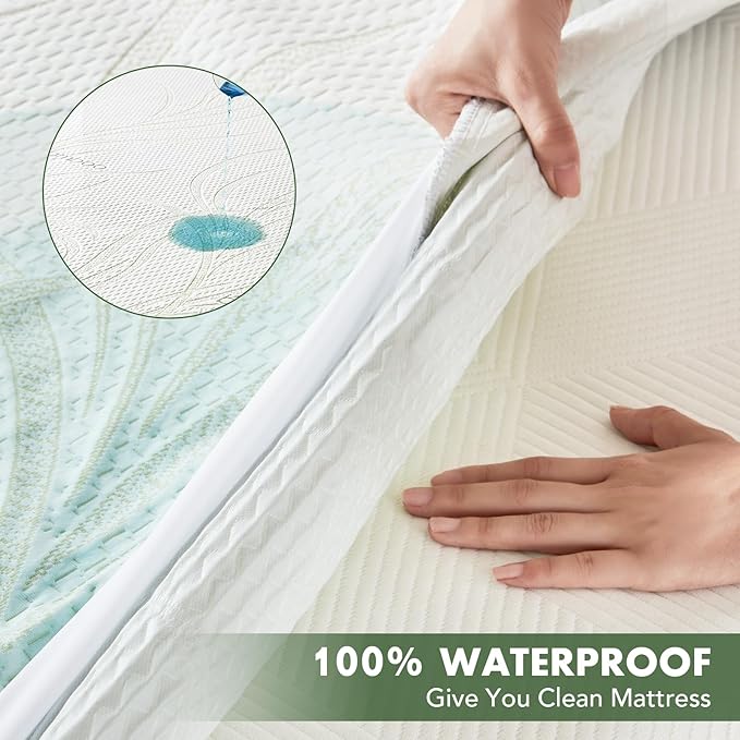 Twin XL Waterproof Mattress Protector - Blancmax Bamboo Rayon Breathable Mattress Protector with Deep Stretchable Pockets, Hypoallergenic & Odor Resistant Mattress Cover Cool & Noiseless