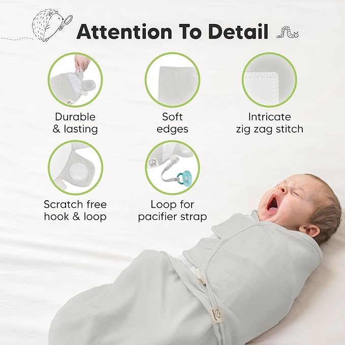 KeaBabies 3-Pack Organic Baby Swaddle Sleep Sacks - Swaddles for Newborns, Infant 0-3 Months, Baby Girls, Boys, Soft & Snug Newborn Sleep Sack, Nursery Swaddling Blankets (The Wild 2)