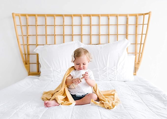 Copper Pearl Baby Swaddle Blanket - Premium Knit Baby Blanket, Large Soft Stretchy Receiving Blankets for Baby Boy and Girl, Swaddles for Newborn, Infant, and Toddler (Marigold)