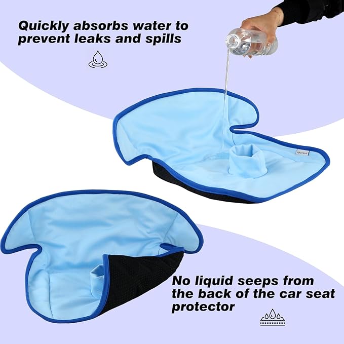 Piddle Pads, Multi-use and Leak Free Lines for Baby Stroller, High Chair & Car Seat, Waterproof Toilet Training Seat Covers for Toddles (Blue Dinosaur, 2 Pack)