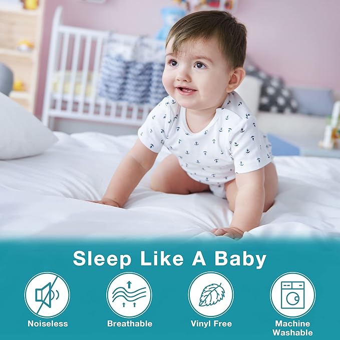 Lunsing Soft 2 Pack Full Size Waterproof Mattress Protector with 6-16 Inches Deep Pocket, White