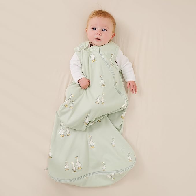 Ecolino Organic Cotton Baby Sleep Sack - 2-Way Zipper Baby Wearable Blanket - Newborn Sleeping Bag Sack - 0-6 Months - Goose
