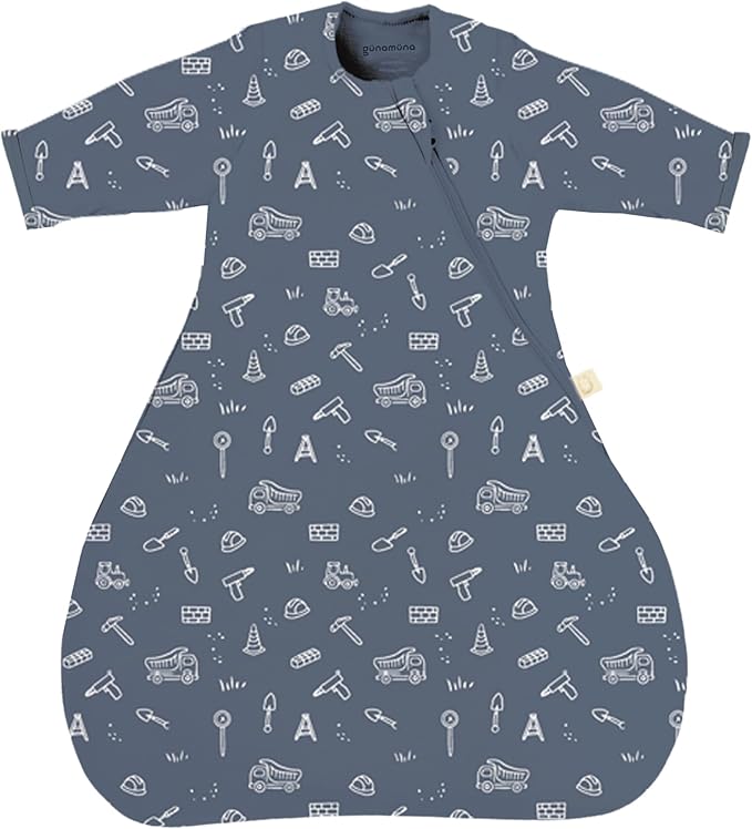 GUNAMUNA Long-Sleeve Transitional Swaddle Sleep Bag 2.5 TOG – Soothes Infants 3-6 Months, Easy Diaper Changes with WONDERZiP