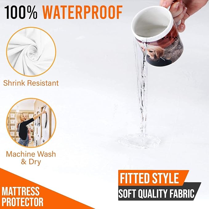 Guardmax Terry Cotton Crib Size Mattress Protector - Waterproof & Dust Mite Proof Mattress Cover with Stretchable Pockets - Soft, Comfortable, & Noiseless Waterproof Fitted Sheet.(28 x 52 x 7)