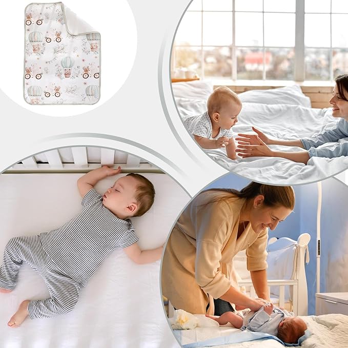 Crib Mattress Pad – Waterproof Changing Pad Cover | Soft Breathable Bassinet Protector, Pee Proof Sheet for Bedwetting Prevention, Overnight Infant Sleep Comfort, Potty Training Aid for Baby Nursery