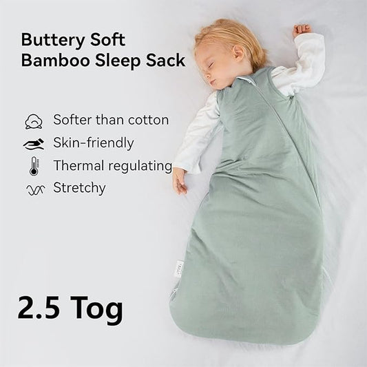 Rayon Made from Bamboo Sleep Sack 6-12 Months 2.5 Tog Winter Warm Ultra Soft Baby Wearable Blanket Toddler Sleep Sack for Babies Unisex Girl Boy 2-Way Zipper Quilted Thick Baby Sleeping Bag