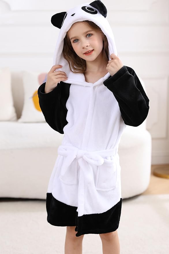 DELEY Girl's Robe Baby Boys Hoodie Robes Toddler Bathrobes for Kids Pajamas Sleepwear