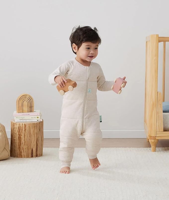 ergoPouch Sleep Onesie 2.5 TOG – Warm Baby Romper & Sleep Layer with Full-Zip, Guarding Against Blankets, Breathable & Movement-Friendly, Ideal for Transitional Sleeping (4-5 Years, Oatmeal Marle)