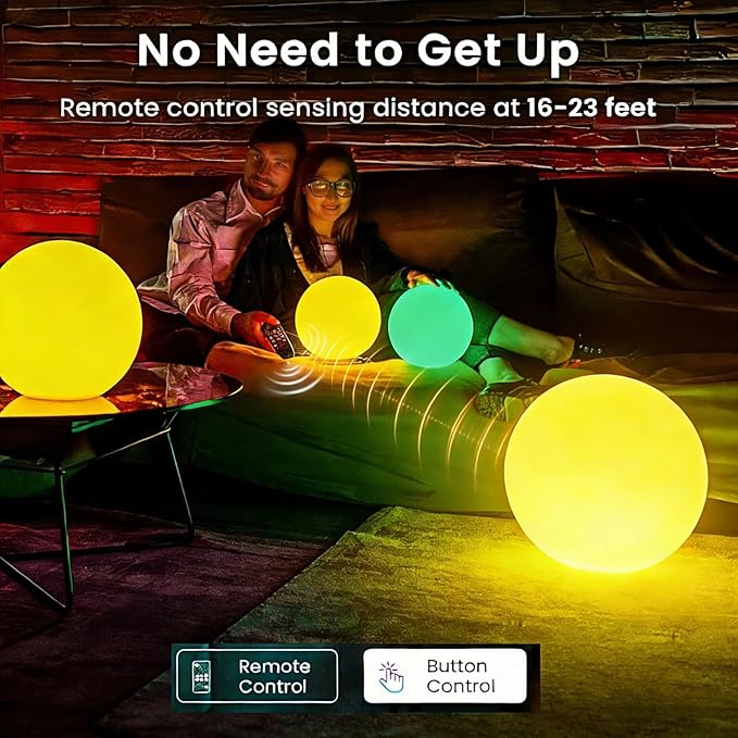 LOFTEK 16-inch Large Nursery Night Light Ball: 16 Colors Change Floating Light with Remote Control, Rechargeable and Waterproof Night Lights,for Home Decor Study Area, Living Room
