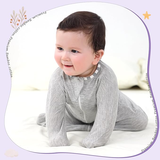 PuppyPaws Baby Sleep Sack 3-Pack Set, Transitional Swaddle, Sleep Sack 6-9 Months, Wearable Blanket Baby with 2-Way Zipper Summer, 95% Rayon derived from Bamboo, 5% Spandex