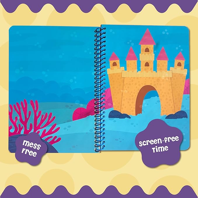 Stick4Ever Jelly Sticker Book - for Kids - Waterproof, Easy to Clean Reusable Sticker Book for Toddlers- Reusable Road Trip Activities for Kids - Stocking Stuffers for Toddlers(Under The Sea)