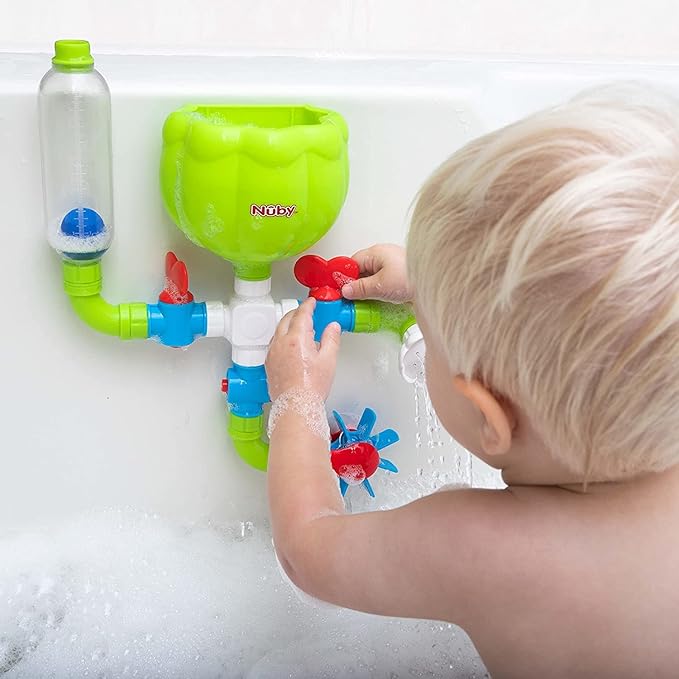 Nuby Splish Splash Cups and Wacky Waterworks Pipes Bath Toys