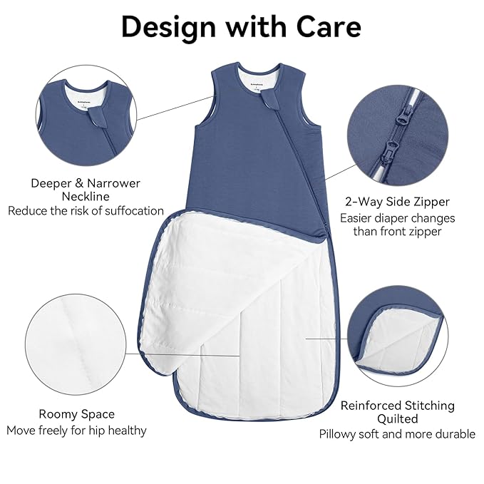 BubblePanda Modal Sleep Sack 12-18 Months 1.0 Tog Super Soft Toddler Sleep Sack for Babies 2-Way Zipper Baby Wearable Blanket