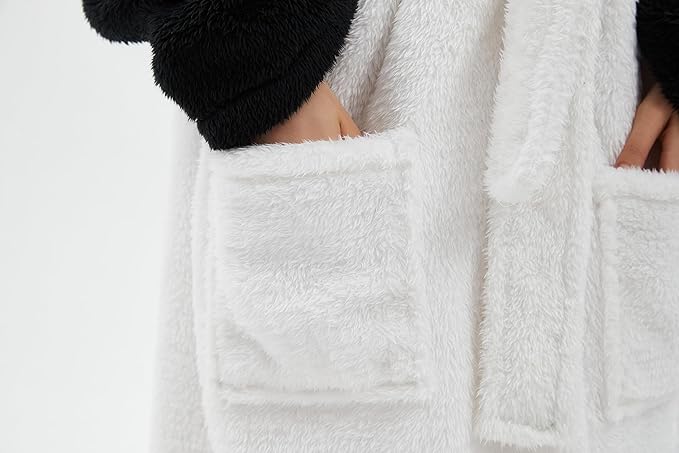 CuteOn Bathrobe for Women Soft Fleece Hooded Plush Loungewear