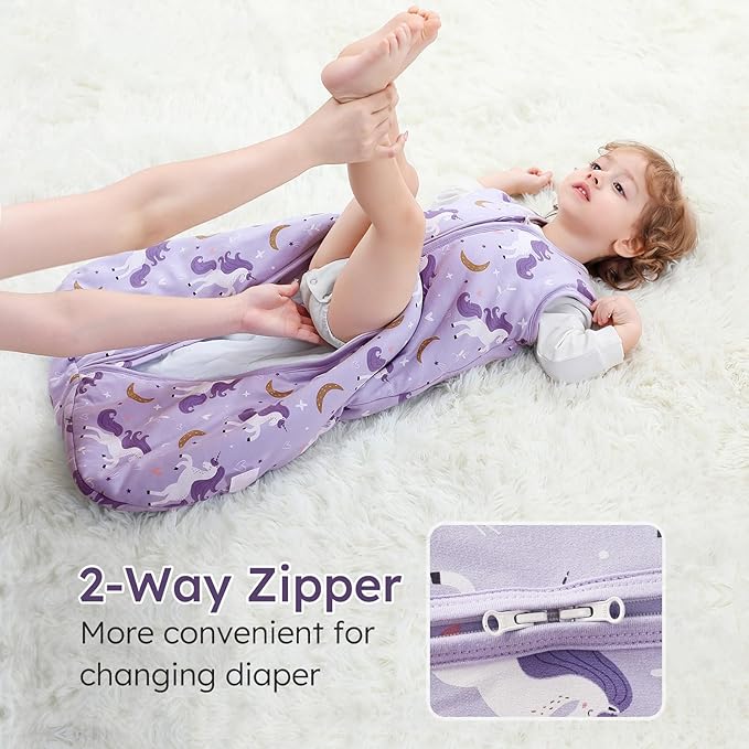 Yoofoss Baby Sleep Sack 18-24 Months, TOG 2.5 Baby Wearable Blanket with 2-Way Zipper, 100% Organic Cotton Fabric Winter Newborn Sleeping Sack, Warm Soft Comfy