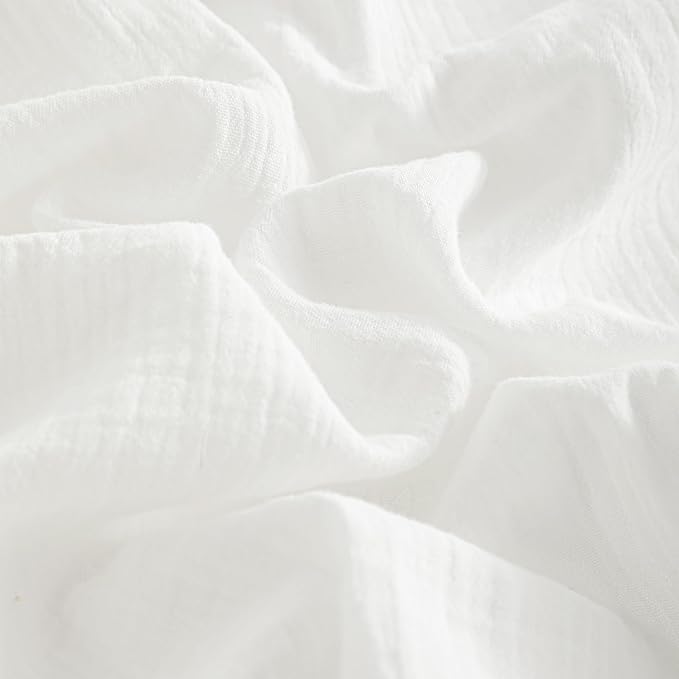NTBAY 2 Pack Muslin Cotton Crib Sheets, Soft and Breathable Double Layer 28x52 Baby Crib Sheets for Standard Crib and Toddler Mattresses, Boys, Girls, Unisex, White, 28x52 Inches