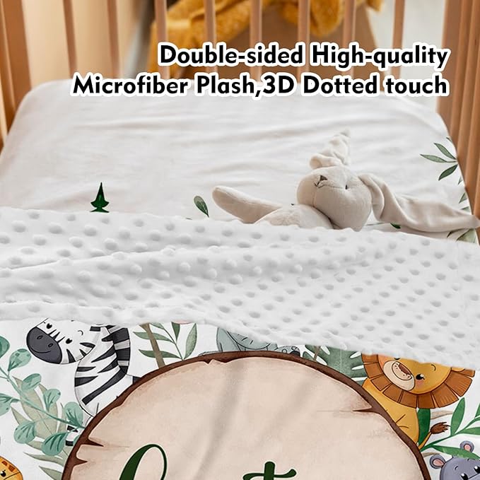 Personalized Baby Crib Bedding Set: 4 Piece Custom Animal Theme Crib Bed Set with Name, Nursery Bedding Set for Baby Girls, Newborn Boys Crib Sets, Crib Bedding Custom Gift, Crib Sheet