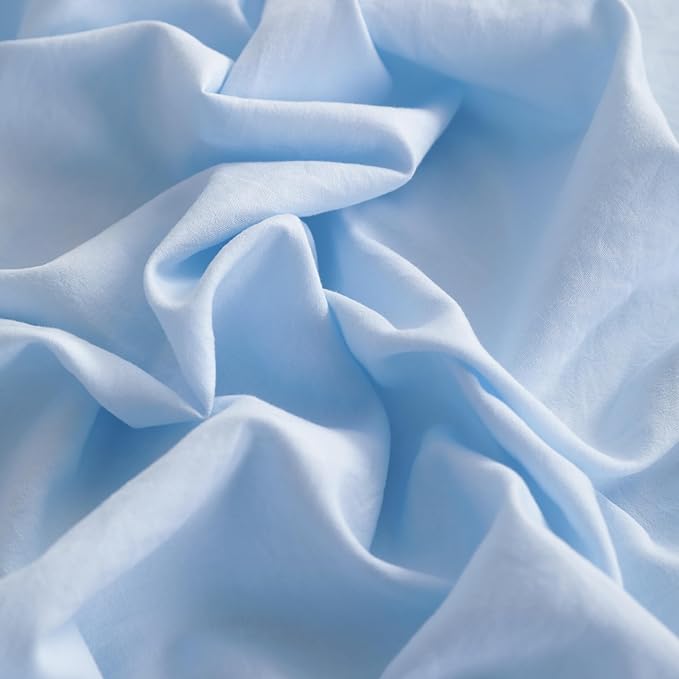 FLXXIE 5 Pieces Toddler Bedding Set, Soft and Breathable Microfiber Crib Sheet Set, Includes Quilted Comforter, Flat Top Sheet, Fitted Sheet, Envelope Pillow Case for Boys and Girls, Aqua