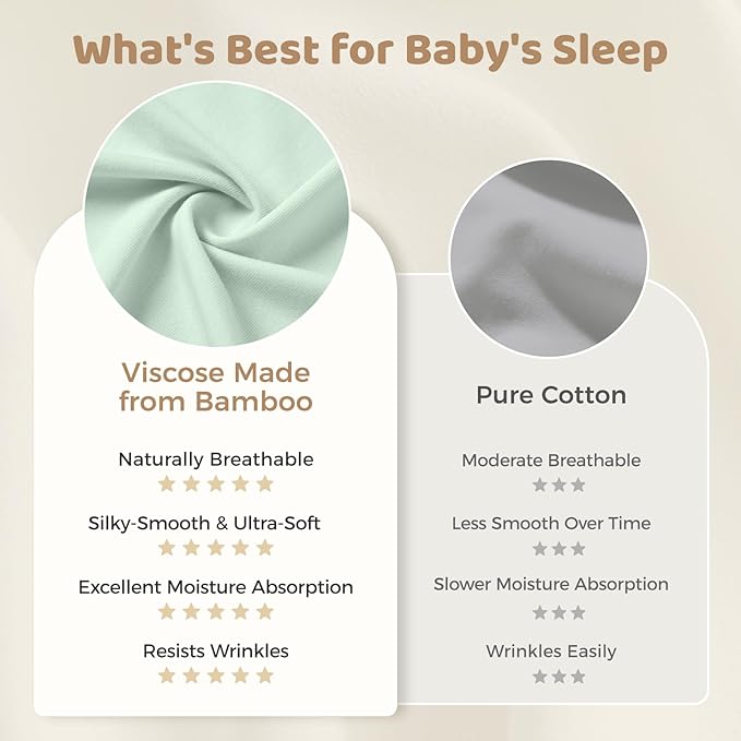 Freejoy Viscose From Bamboo Baby Sleep Sack, 1.5 TOG Infant Toddler Wearable, Buttery Soft Sleeping Bags