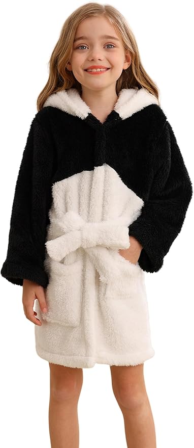 DELEY Girl's Robe Baby Boys Hoodie Robes Toddler Bathrobes for Kids Pajamas Sleepwear