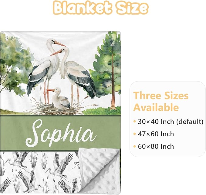 Custom Crib Bedding Set - 3 Pcs Personalized Name Baby Bedding Set for Nursery - Cute Double Layer Baby Crib Set for Boys Girls, Customized Gifts for Infant Toddler New Parents - Green Crane