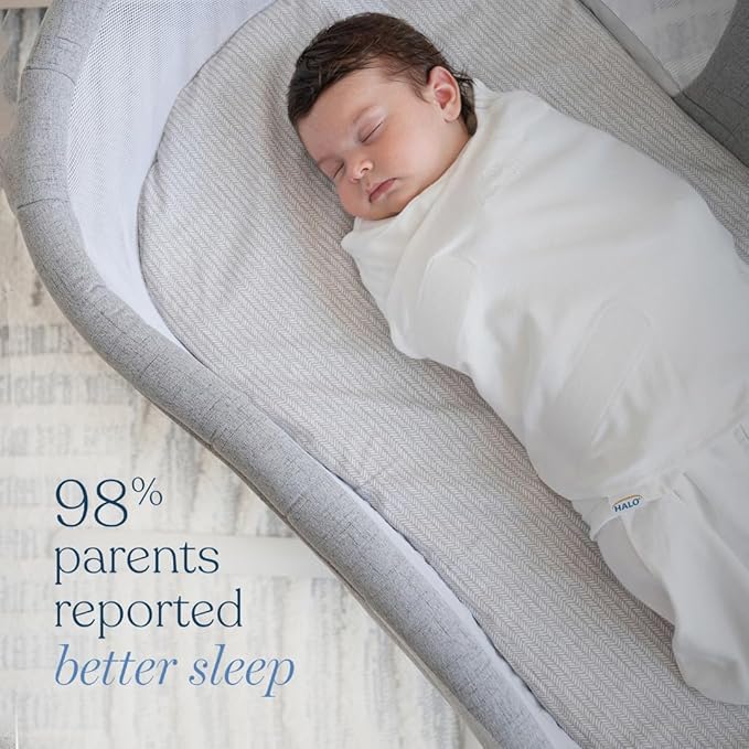 HALO Micro-Fleece Sleepsack Swaddle, 3-Way Adjustable Wearable Blanket, TOG 3.0, Dinos, Small, 3-6 Months