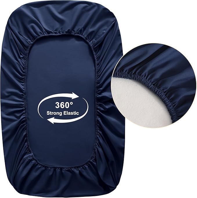 FLXXIE 2 Pack Microfiber Fitted Crib Sheets, Super Soft and Cozy Toddler Fitted Sheets for Standard Crib and Toddler Mattresses, 28x52, Navy Blue