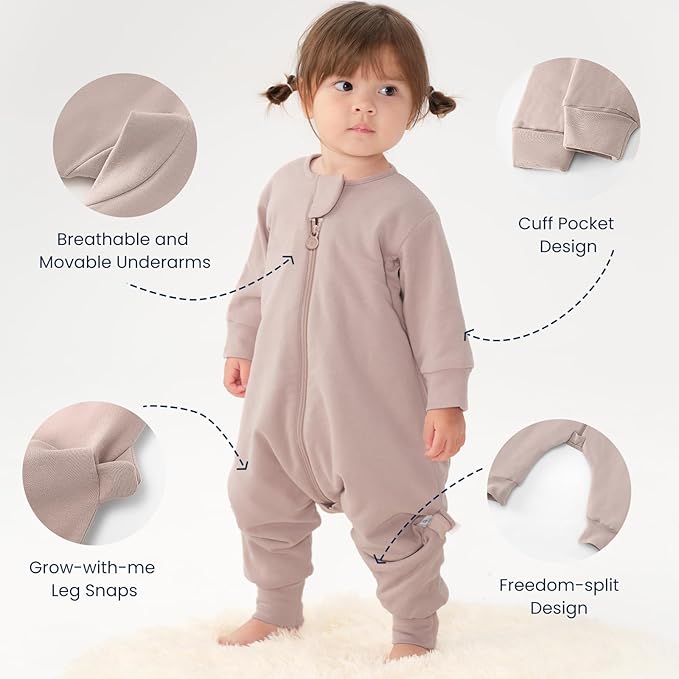 kaiya baby Unisex Toddler Sleep Sack with Feet, 2.5 Tog Baby Winter Sleep Sack Long Sleeve Gifts for Boys & Girls