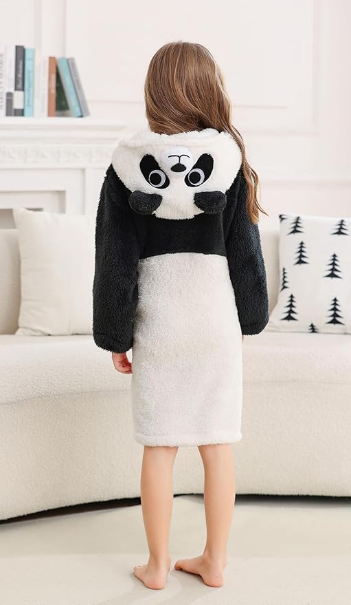 CuteOn Bathrobe for Women Soft Fleece Hooded Plush Loungewear