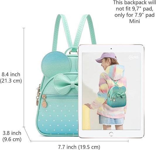 KL928 Girls Mini Backpack Bowknot Polka Dot Cute Small Daypacks Convertible Shoulder Bag Purse for Women