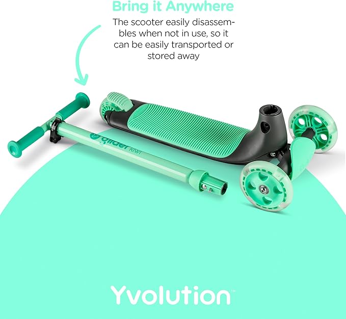 Yvolution Y Glider Air Scooter for Kids, 3 Wheel Scooter for Toddlers 4 Adjustable Height Glider with Kick Scooters, Lean to Steer with LED Flashing Light for Children Ages 3+ Years Old