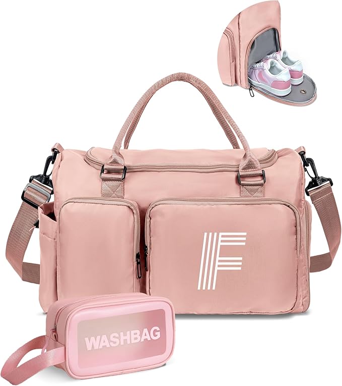 Elilier Birthday Gifts for Daughter Age 11 12 13 14 15 16 17 18, Initial Travel Duffel Bag, Graduation Gifts for Her, Monogram Overnight Bag, Gift for Friend Sister Women Gifts