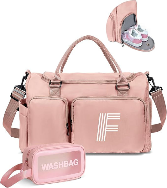 Elilier Birthday Gifts for Daughter Age 11 12 13 14 15 16 17 18, Initial Travel Duffel Bag, Graduation Gifts for Her, Monogram Overnight Bag, Gift for Friend Sister Women Gifts