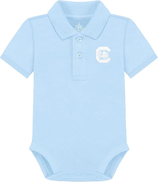 Creative Knitwear College Baby Polo Bodysuit Solid - Team Logo, Multiple Colors, for Boys & Girls (0-12 Months)