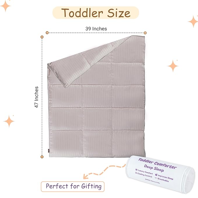 ZPECC Toddler Down Alternative Comforter, 39x47 Hypoallergenic Baby Blanket Quilt, Soft Breathable Lightweight All Season Kids Duvet Insert for Crib Stroller Cot Daycare, Ashes of Roses