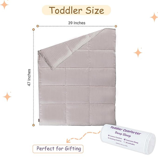 ZPECC Toddler Down Alternative Comforter, 39x47 Hypoallergenic Baby Blanket Quilt, Soft Breathable Lightweight All Season Kids Duvet Insert for Crib Stroller Cot Daycare, Ashes of Roses