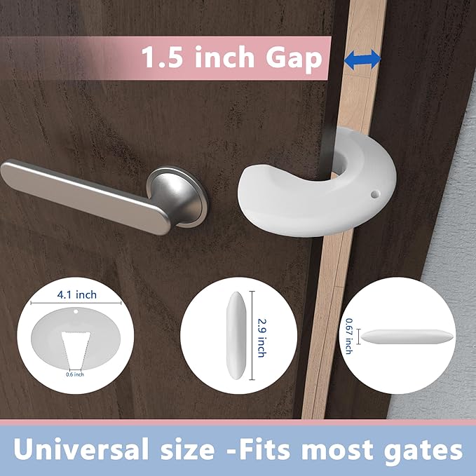Neobay Door Pinch Guard and Door Slam Stopper, Durable Silicone Door Finger Pinch Guard, Prevents Slamming on Heavy Doors, Non-Toxic & Pet Friendly, White, 2 Packs