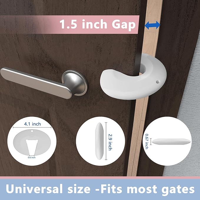 Neobay Door Pinch Guard and Door Slam Stopper, Durable Silicone Door Finger Pinch Guard, Prevents Slamming on Even Heavy Doors, Non-Toxic & Pet Friendly, White, 6 Packs