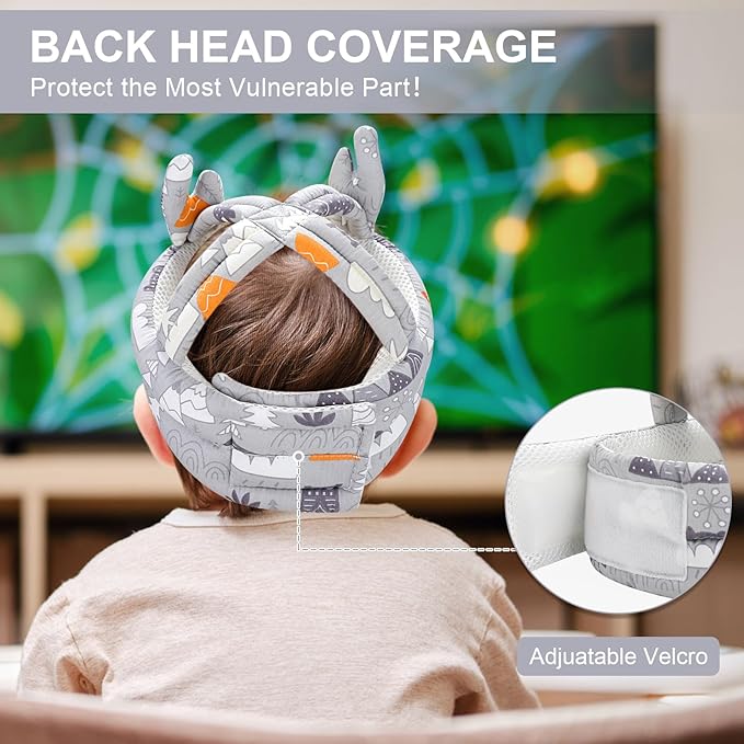 Baby Head Protector, Accmor Cute Baby Helmet for Crawling Walking Running, Breathable Protective Cap Adjustable Infant Baby Headguard Soft Cushion, Anti-Collision Toddler Helmets for 6m-24m Boys Girls