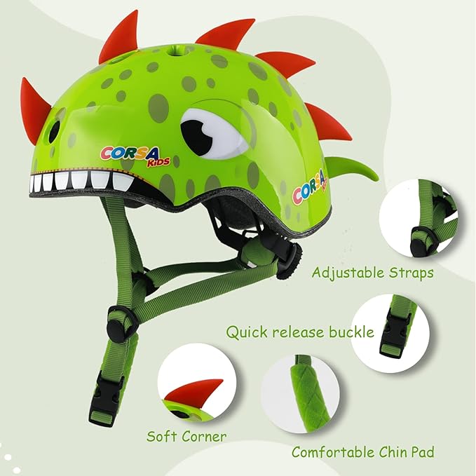 Kids Toddler Bike Helmet, Adjustable and Multi-Sport for Child Boys and Girls, 2 Sizes