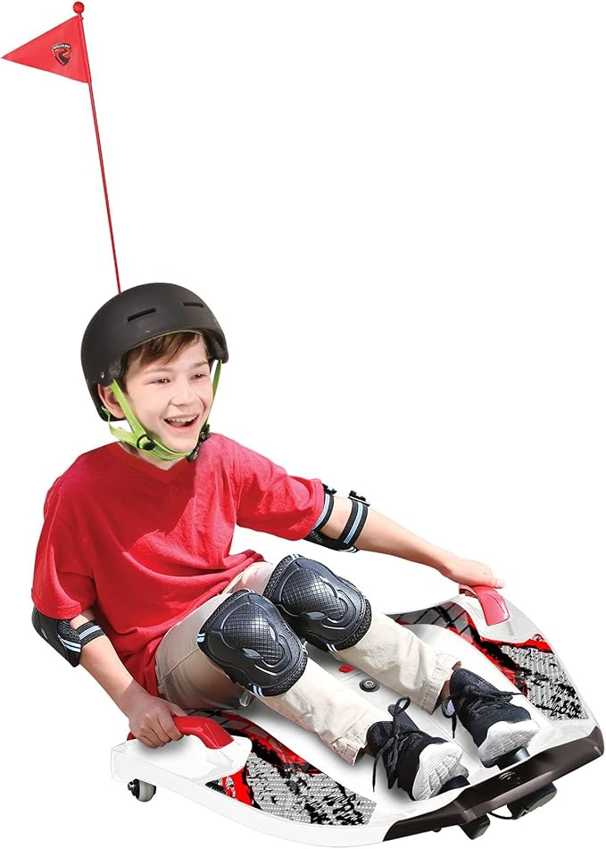 Rollplay Nighthawk Electric Ride On Toy for Ages 6 & Up with 12V 7AH Rechargeable Battery, Side Handlebars for Steering, Tall Rear Safety Flag, and a Top Speed of 6.5 MPH, White