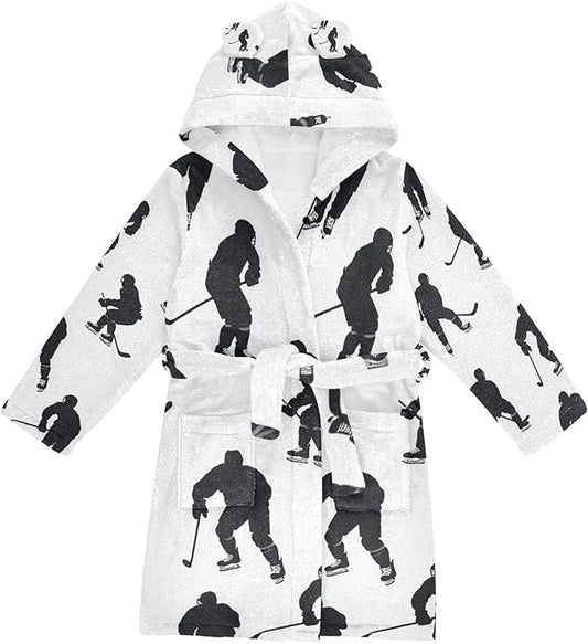 Bathrobe Hooded PJ Robe Soft Fleece Robe Pajama Sleepwears 2-12 Years